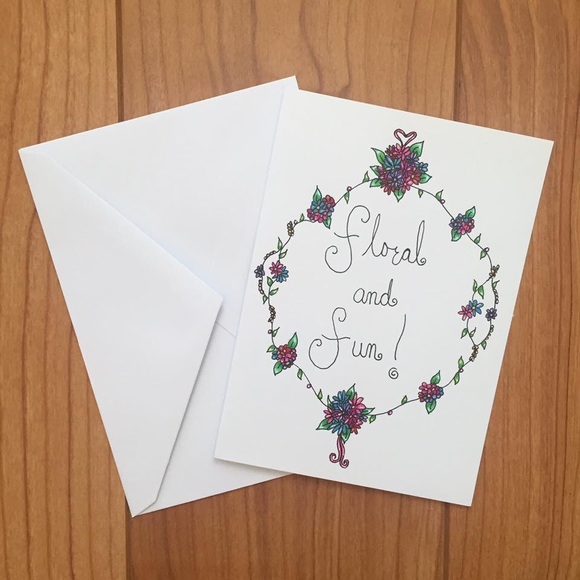 Floral and Fun Forever Notecard Illustration - Picture 1 of 2